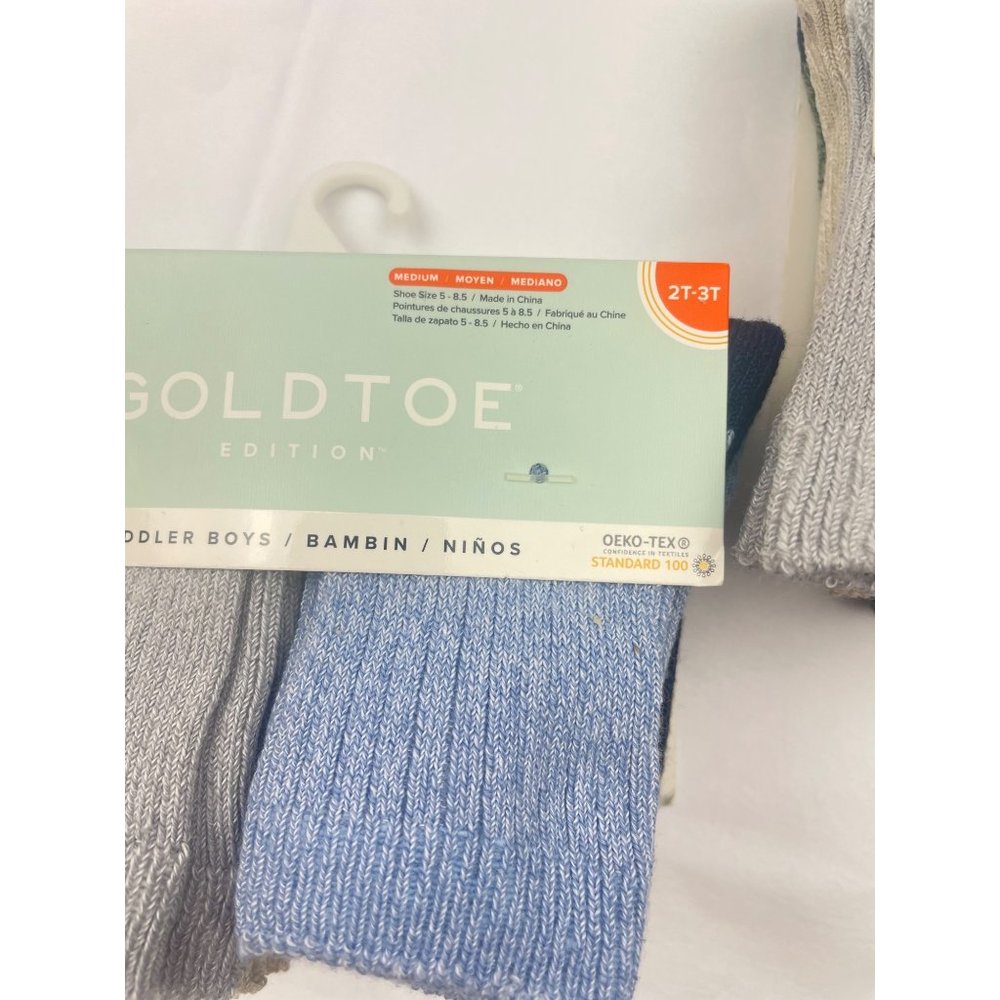 2-GOLDTOE Toddler Crew Boy 6-pack Socks 2T-3T - Picture 5 of 8